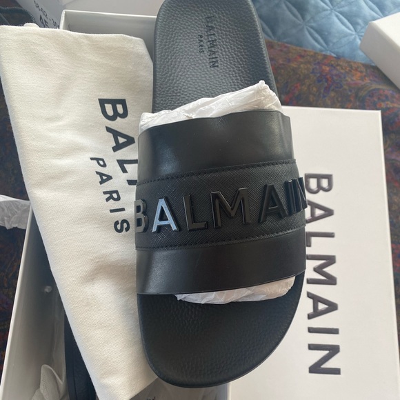 balmain mens slides